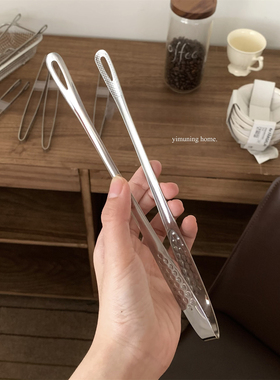 一木柠 304不锈钢烤肉烧烤牛排夹自助餐面包夹加长加厚防烫防滑夹