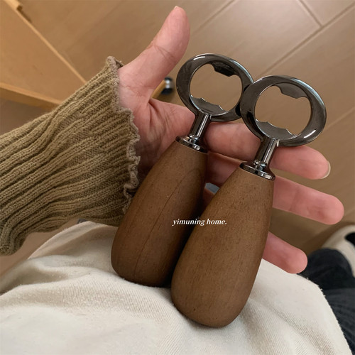 胡桃木站立小胖啤酒开瓶器