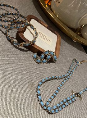 2025新款香家对标对版香奶奶羽毛双c项链 女感轻奢颈链