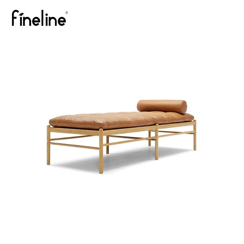 Fineline北欧实木设计师家具wanscher daybed/皮艺午