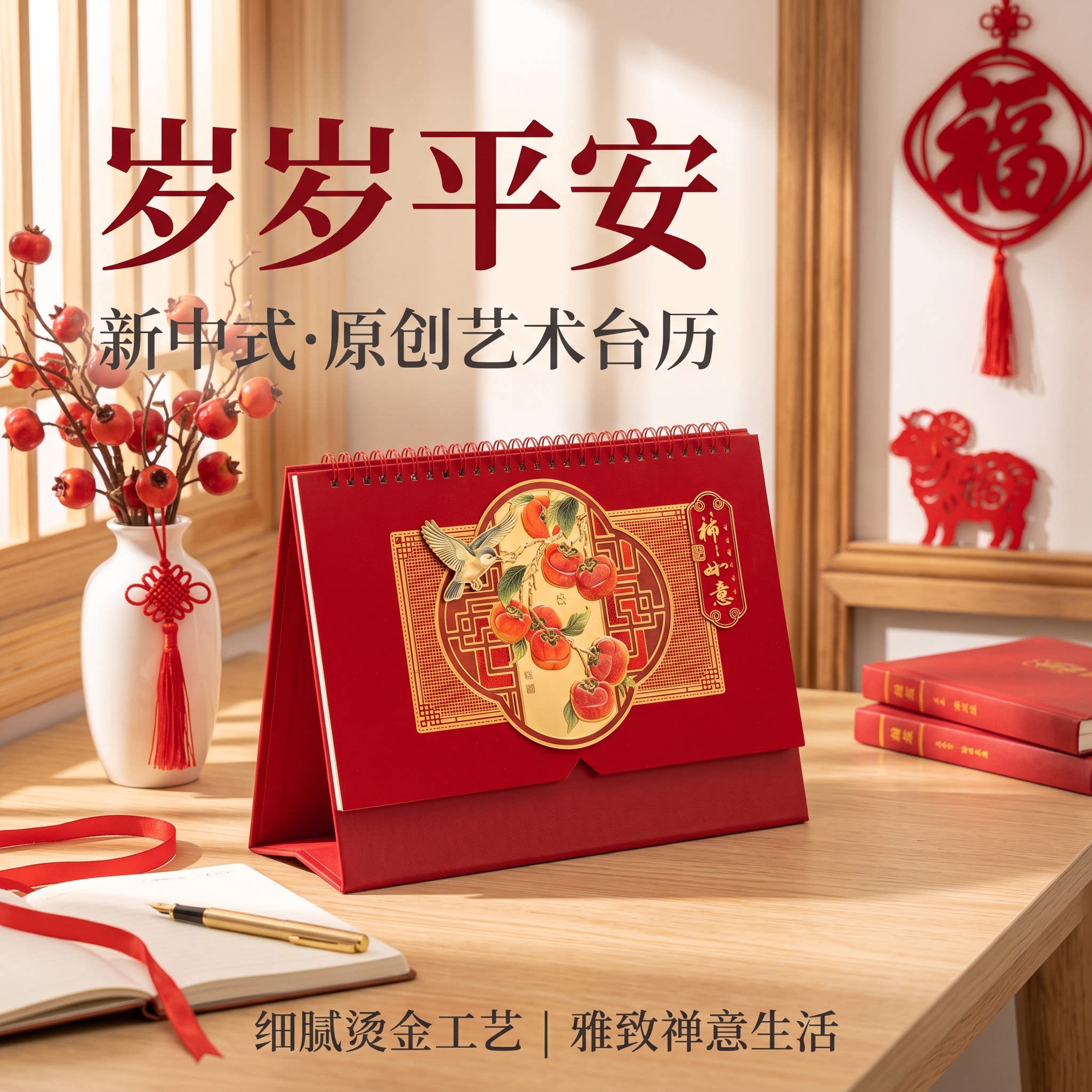 2027年台历创意纸质立体日历个性工艺摆件摆台办公桌书房客厅装饰新年礼物公司企业商务定制定做原创简约复古