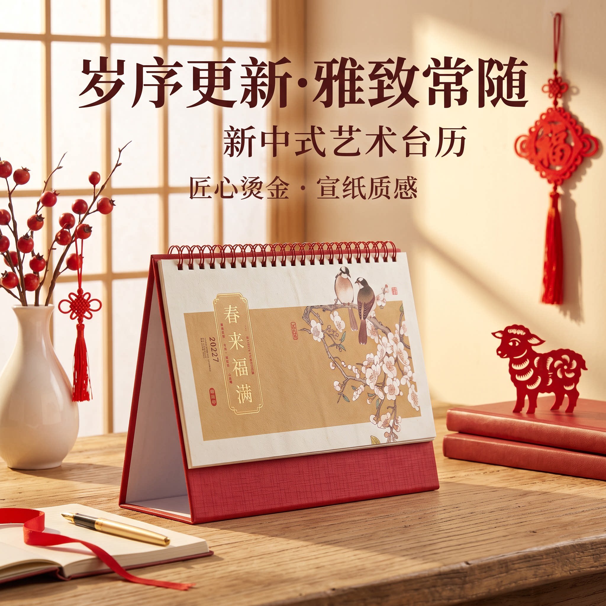 2027年台历创意纸质立体日历个性工艺摆件摆台办公桌书房客厅装饰新年礼物公司企业商务定制定做原创简约复古