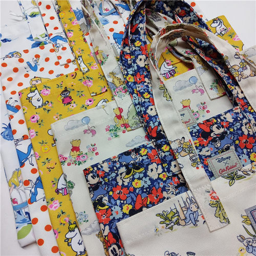 单肩手提包碎花卡通复古时尚