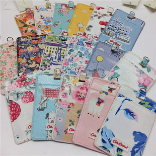 外贸出口防水油布可爱小清新碎花动物卡包收纳公交卡门禁卡