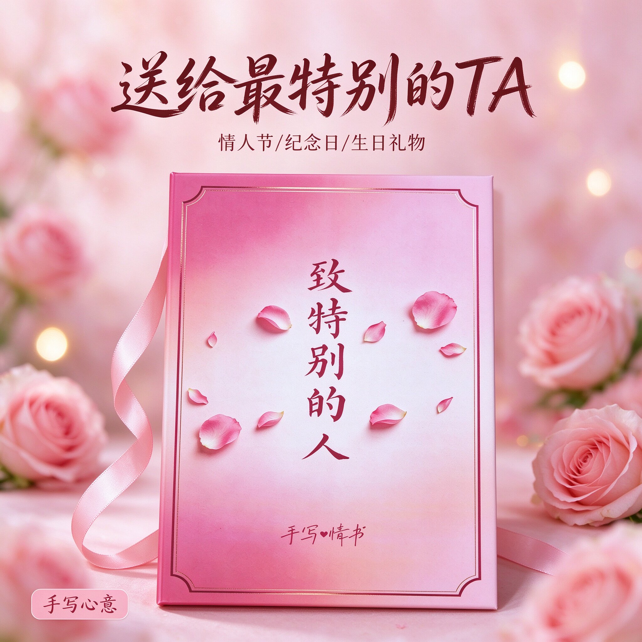 手写情书经折装硬壳七夕礼物