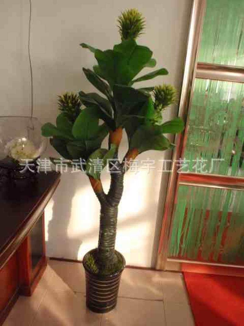 三头芭蕉叶鸿运3号植物干花假花装饰盆栽仿真花绢花