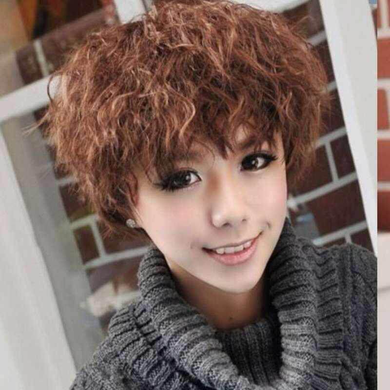 假发 女 短发 辣妈发型短卷发玉米烫假发套懒人假发短卷发