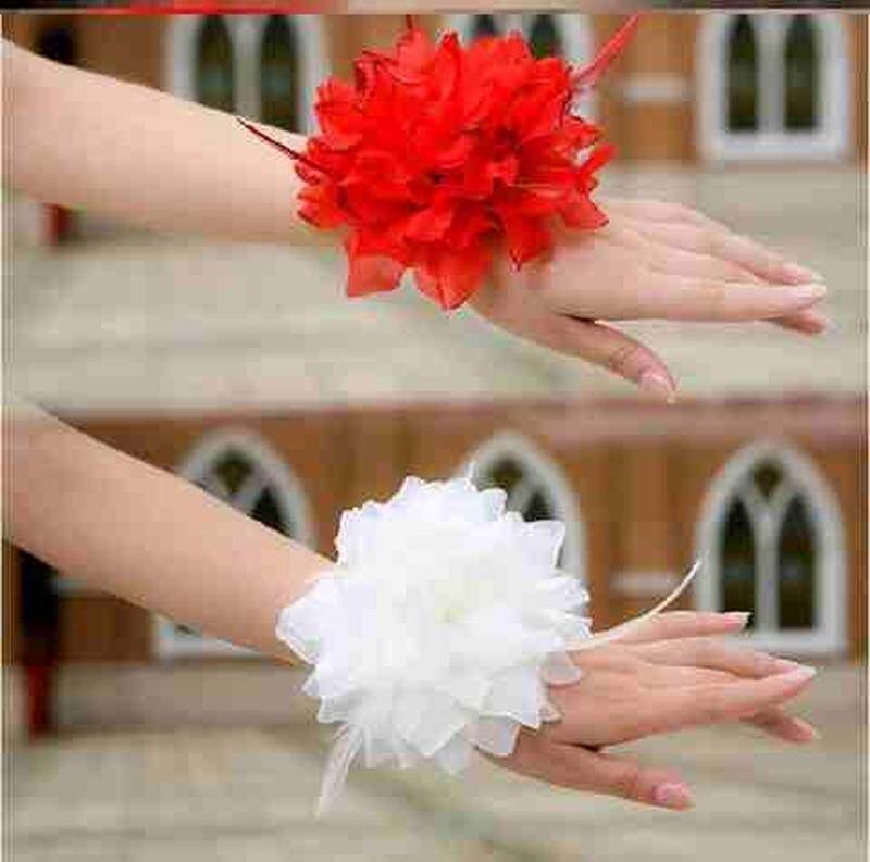 手带饰演装饰品小红花仿真开场学校晚会白色六一儿童节节目手花