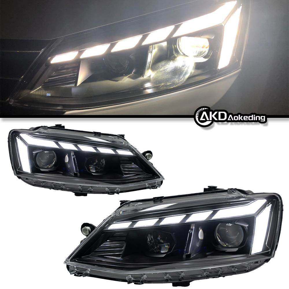 适用于大众速腾大灯总成11-18款改装LED日行灯流水转向LED大灯