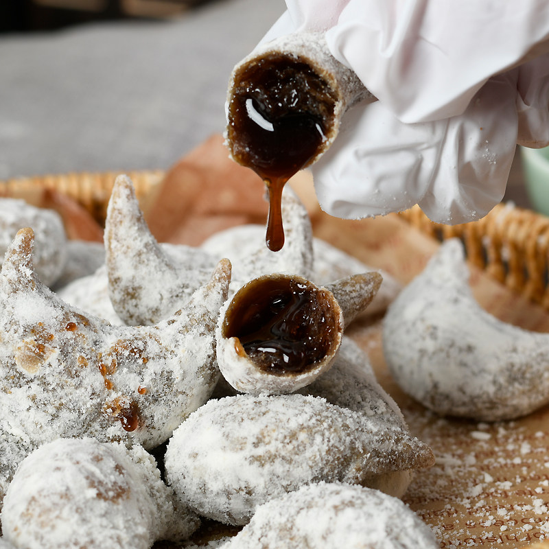 姜汁黑红糖羊角蜜糖角梅豆角月亮喜果子传统老式糕点心特产零食