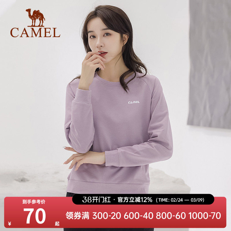 骆驼套头圆领卫衣女新款薄款情侣宽松休闲女装薄款运动服长袖上衣