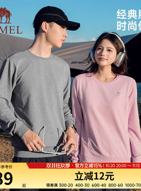 骆驼套头圆领卫衣女新款薄款情侣宽松休闲女装薄款运动服长袖上衣