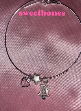 sweetbones通体925纯银爱心星星铃铛手链手镯高级感配饰