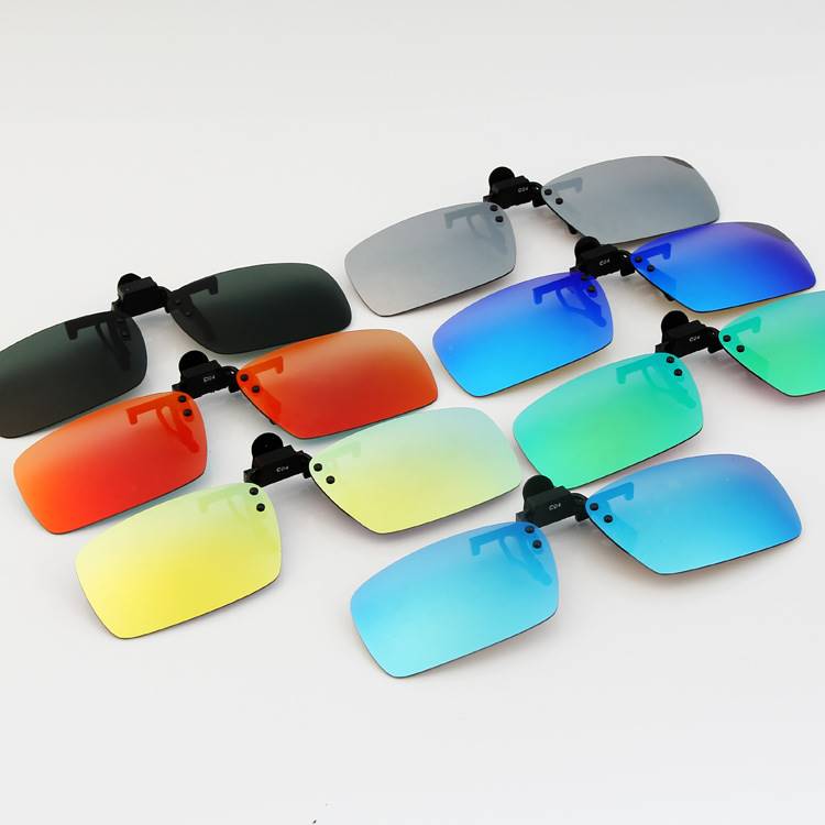 时尚变色夹镜偏光太阳镜夹片近视眼镜用防紫外线炫彩眼镜