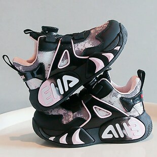 女童鞋子篮球鞋新款春秋网面透气儿童跑步运动鞋学生专用球鞋