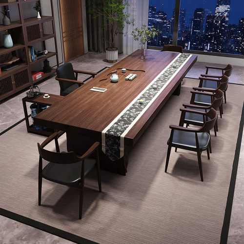 新中式实木茶台桌办公室禅意茶室