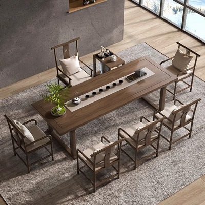 茶台新中式实木茶桌椅组合禅意