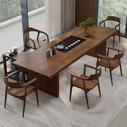 功夫禅意实木泡茶桌椅大板茶台