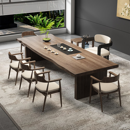 新中式实木桌椅办公室接待茶桌