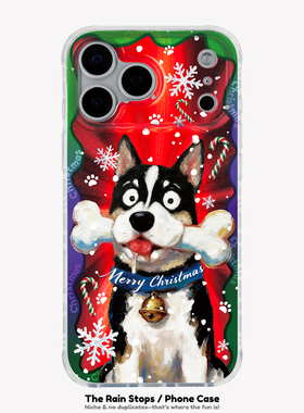 〈Christmas〉圣诞节可爱狗狗镭射IMD双层小众个性新款17promax手机壳iphone1615pro14不撞款防摔保护软壳套