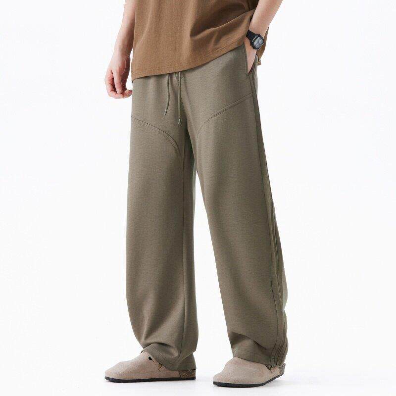 美式复古针织休闲卫裤男款2026春季新款宽松直筒垂感裤男士运动裤