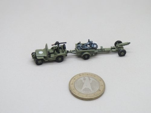 【现货】144 二战美军 WWII USA Willys Jeep+75mm Pack Howitzer