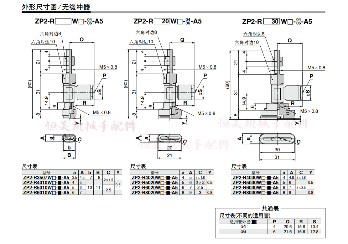 SMC真空吸盘ZP2-R4010/4020/4030/5010/5020/5030/WN/WS-06/04-A6