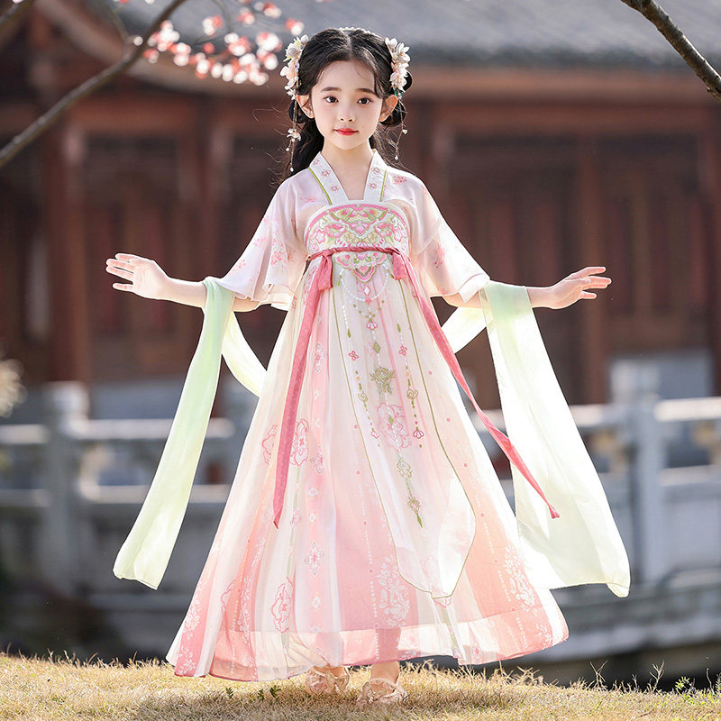 女童汉服夏季2026新款中国风古装女孩唐装儿童古风公主连衣裙夏装