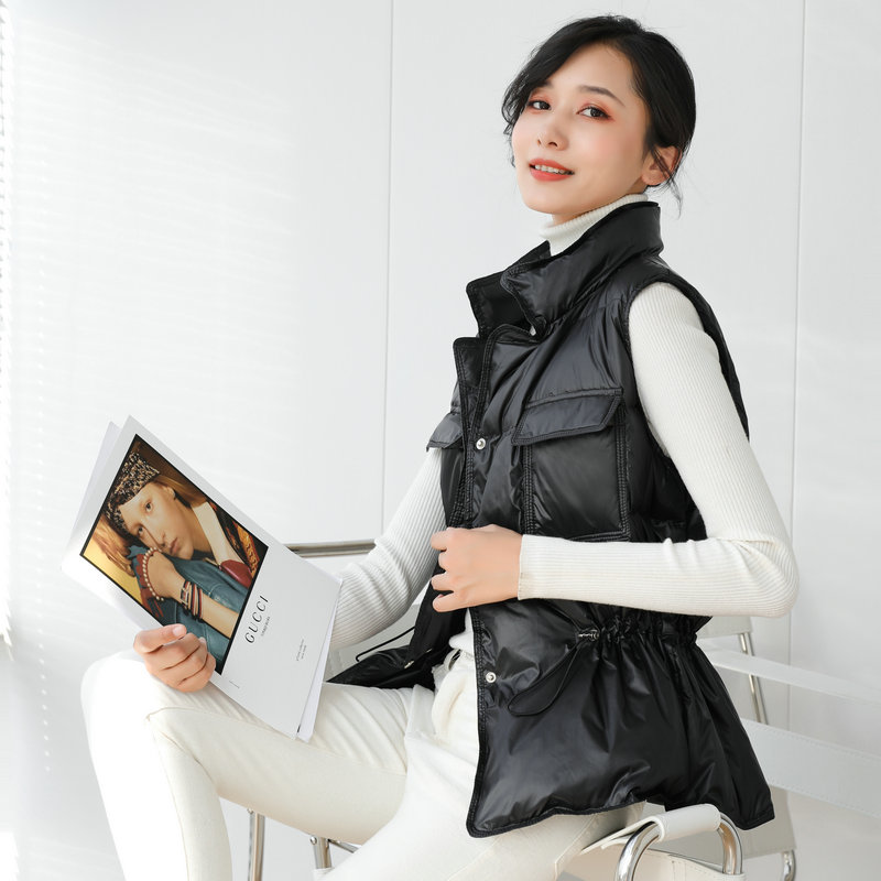 反季羽绒马甲女外穿2020年新款时尚立领收腰轻薄羽绒服马夹外套女