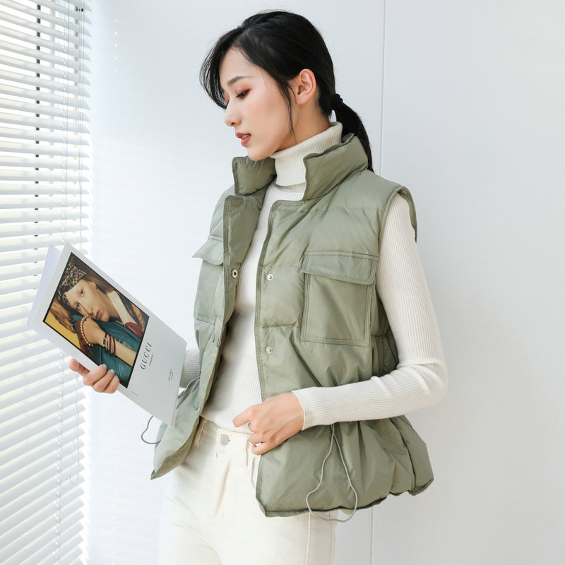 2020新款爆款羽绒服女轻薄欧洲站羽绒马甲女短款白鸭绒外穿背心潮
