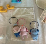 Брендовый плетеный мультяшный милый кролик ручной работы, брелок, мобильный телефон, подвеска, Южная Корея, с медвежатами