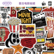 100张复古电影贴纸创意装 饰行李箱手账滑板笔记本电脑diy涂鸦贴画
