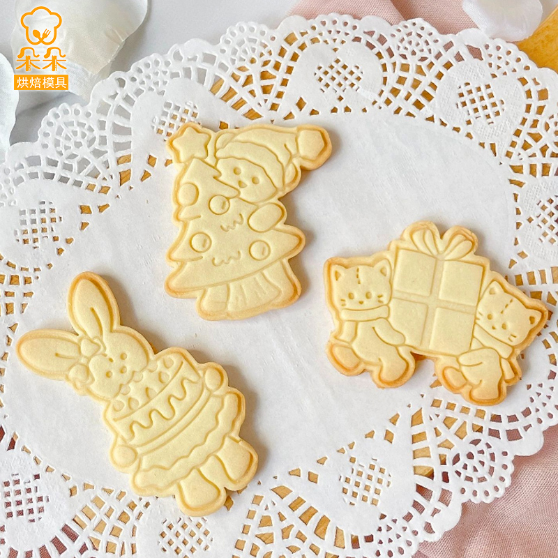 ins圣诞节猫咪卡通动物饼干模具