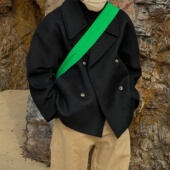 短款 外套 呢子大衣男2025秋冬新款 宽松潮流休闲韩系英伦风毛呢西装