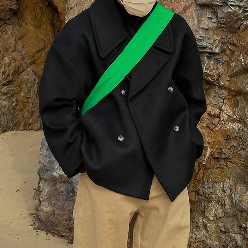 短款毛呢秋冬短款双排扣呢子外套