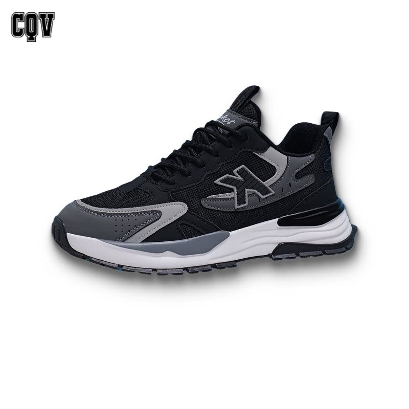 香港潮牌男鞋新款百搭夏季透气网面休闲鞋男士厚底系带跑步运动鞋