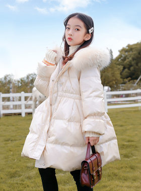 白真貉子毛领女童服秋冬新款棉衣冬装儿童服外套