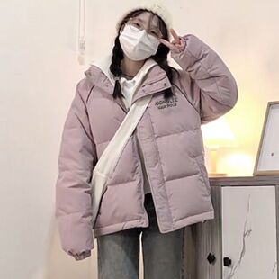 学院风韩版粉色棉衣面包服外套女加厚甜美百搭学生棉服潮