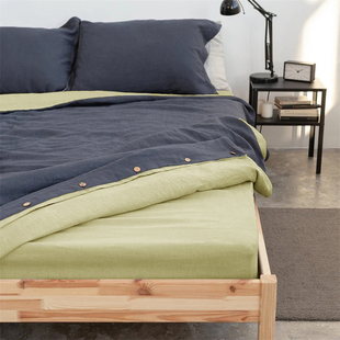 简约纯色亚麻双人床床笠三件套加高大尺寸床罩单件床垫防尘罩定制