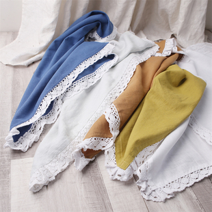 纯色枕巾100%亚麻布艺高档枕头巾盖巾2024新款 可定制 防头油单支装