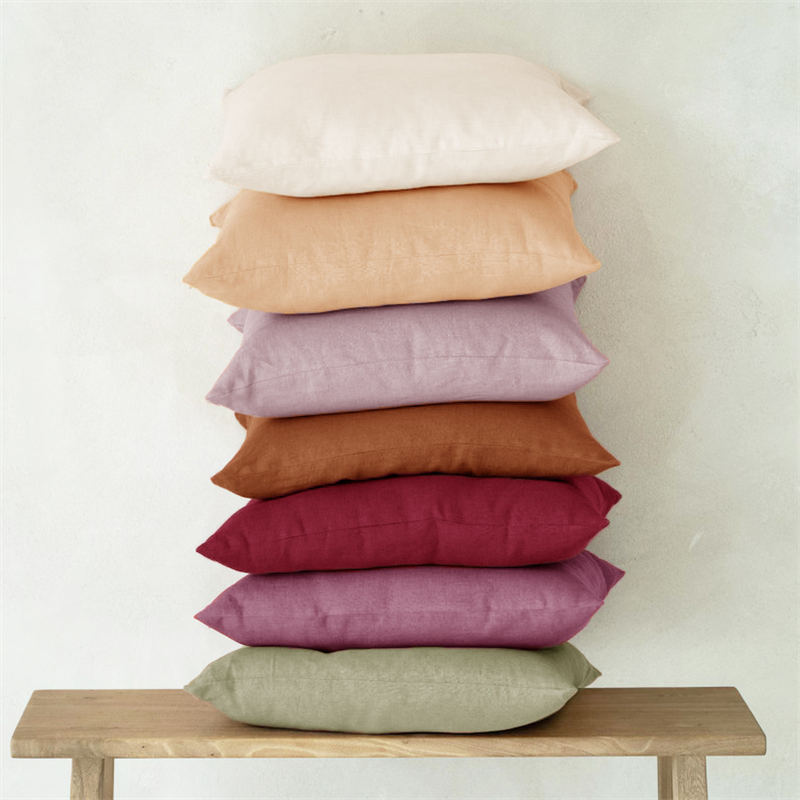 100%亚麻抱枕套含芯纯色床头靠枕客厅沙发靠垫靠办公室背腰靠定制