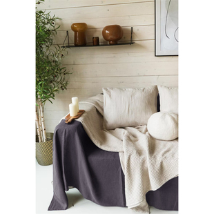 100%亚麻布艺简约纯色沙发巾客厅盖腿毯子四季通用防尘盖毯可定制