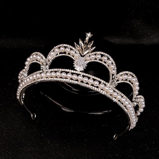 高端皇冠头饰公主儿童轻奢水晶王冠生日礼物女童六一表演头冠发饰