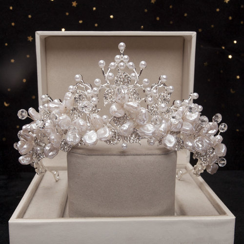 高端大气仙皇冠头饰儿童公主女童小学生女孩生日演出走秀礼服发饰