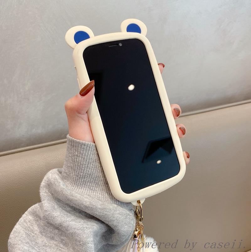 可爱苹果12壳13加厚mini包边iphone11立体耳朵xsmax高出屏幕XR全包X新款8plus防摔7P硅胶6sp软壳SE套6s女