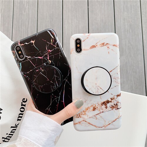 大理石苹果7plus手机壳iphonexsmax硅胶xr女8x个性创意xmax软壳6p网红6s指环扣/支架ins冷淡风简约文艺情侣男