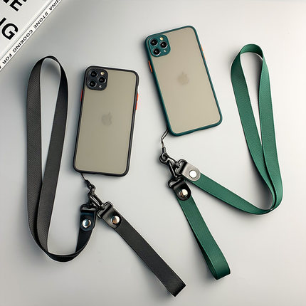 磨砂精准孔适用iPhone17pro手机壳16带挂绳苹果14全包透明15防摔xr保护套xsmax新款8plus男女肤感防摔手机壳6