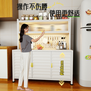 鹤岚厨房置物架落地多层微波炉架子碗柜多功能收纳餐边储物柜橱柜