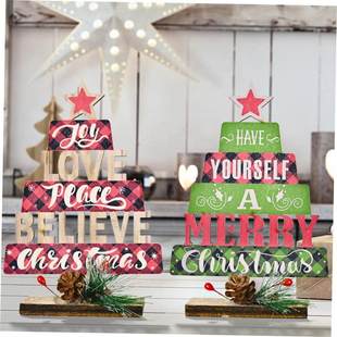 New Christmas Decoration Christmas Wooden Hollow Printing