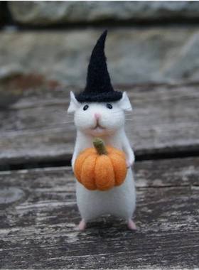 Halloween Mouse With A , Needle Felted Mouse, Needle Felted